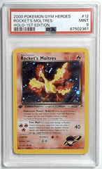 V1053: 2000: ROCKET'S MOLTRES-HOLO: 12/132: 1ST EDITION: GYM HEROES: PSA 9: MINT: 87502361